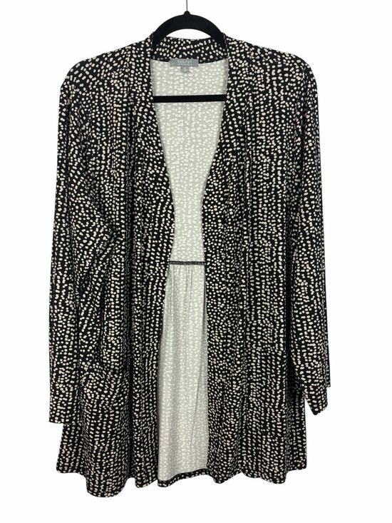 Habitat Sweaters - Habitat Women’s Open Front Cardigan XL Black White Dot Print Stretch Jacket